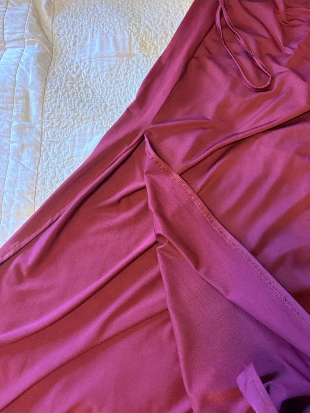 Women's Burgundy Halter Slip Dress